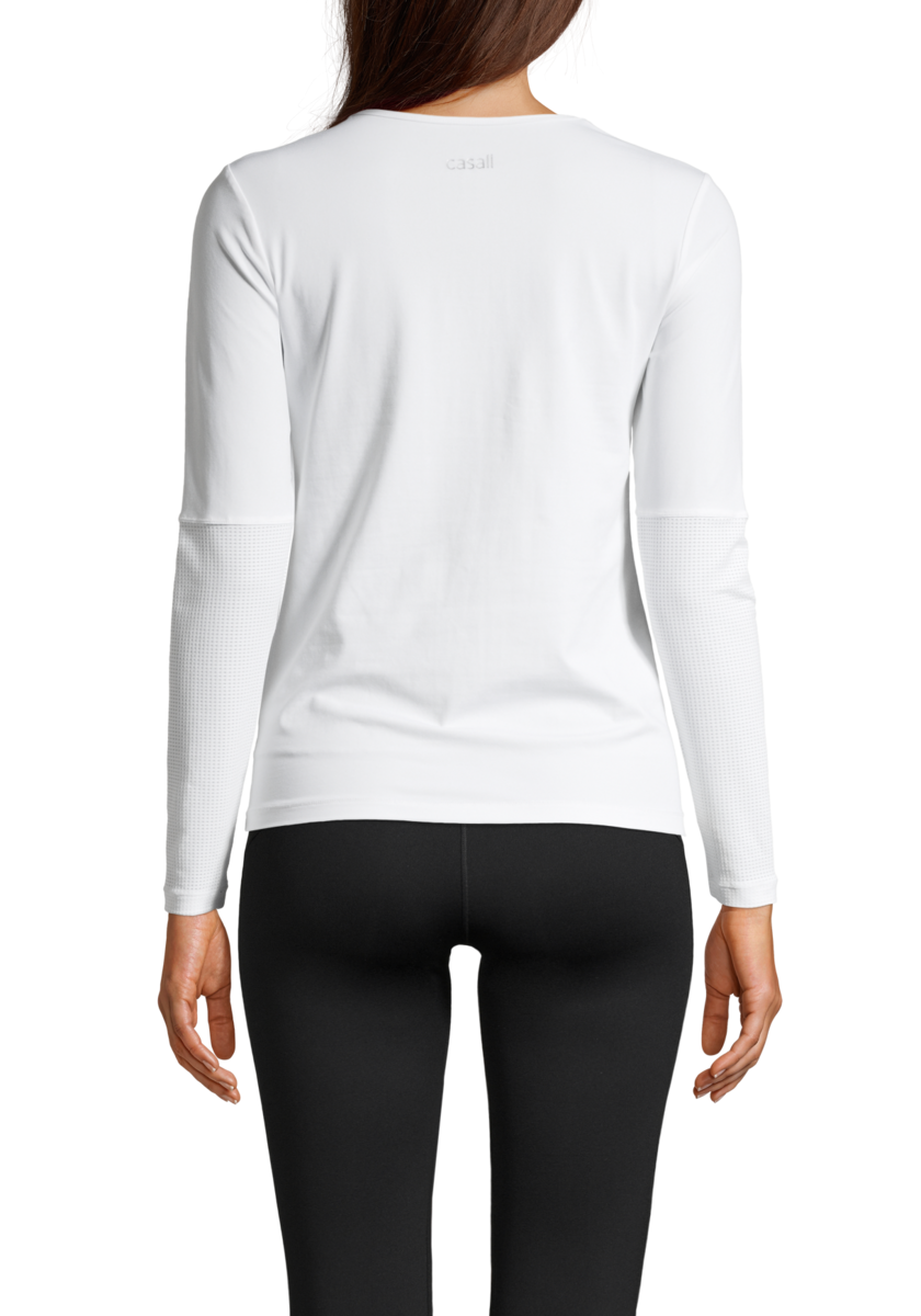 Essential Long Sleeve with Mesh Insert – White