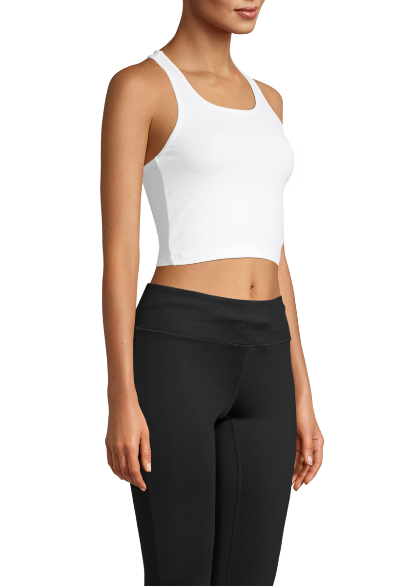 Crop Rib Racerback – White