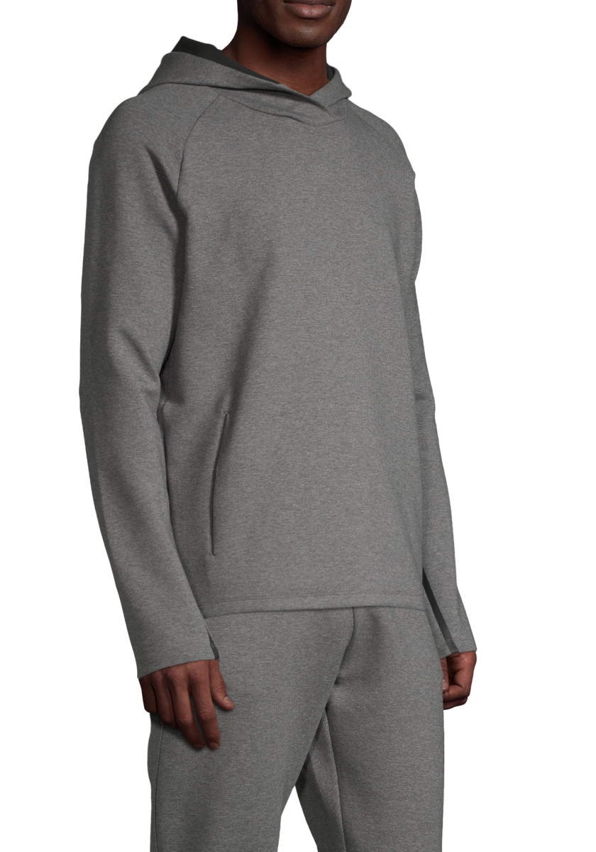 M Double Knit Hoodie - Dk grey melange